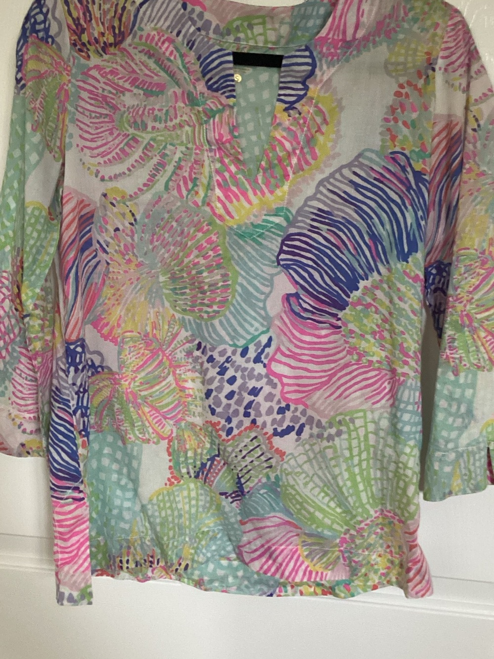Lilly Pulitzer Multicolor Floral V-Neck Tunic